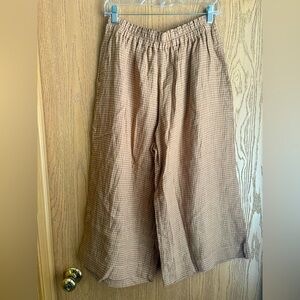 Pyne and Smith Checkered Wide-Leg Pants